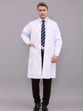 Blouse de Laboratoire Blanche Unisexe à Manches Longues