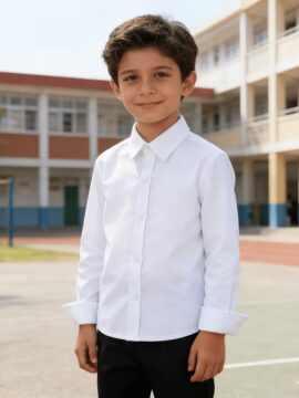 Chemise Uniforme Scolaire Garçon à Manches Longues