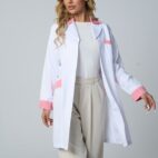 Manteau de Laboratoire Femme Cintré à Manches Longues