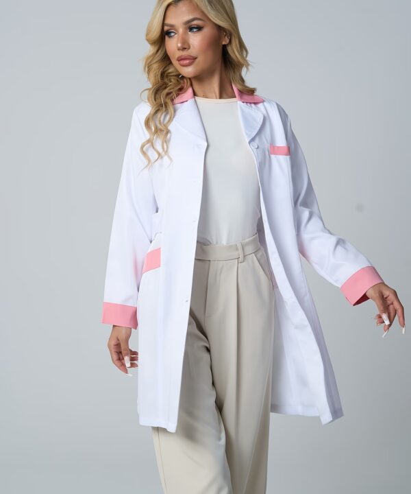 Manteau de Laboratoire Femme Cintré à Manches Longues
