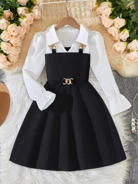 Robe Uniforme Scolaire Fille à Manches Longues